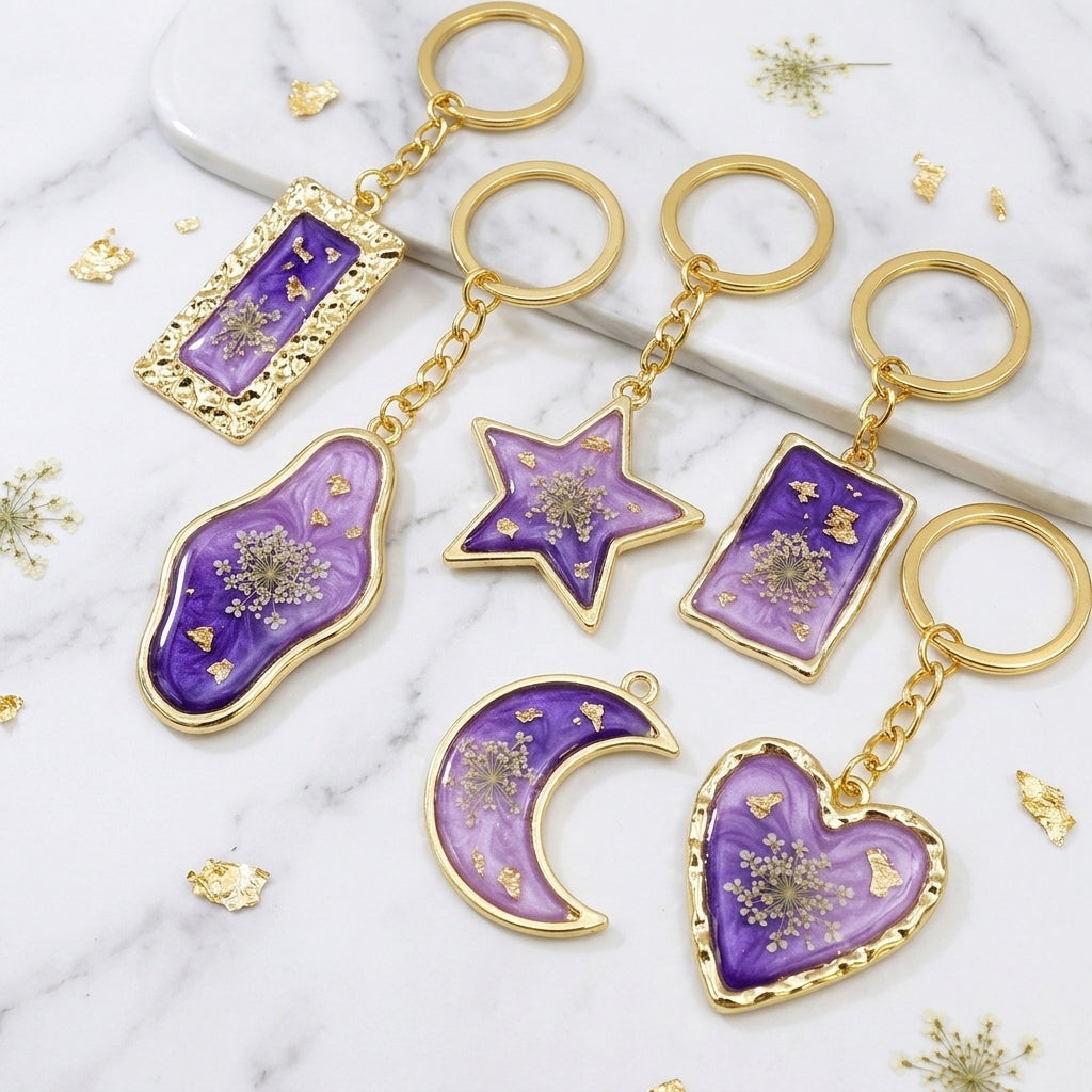 Gold Metal Bezel Frames for Resin Art Pendants | Jewelry Making Supplies Wholesale JS071