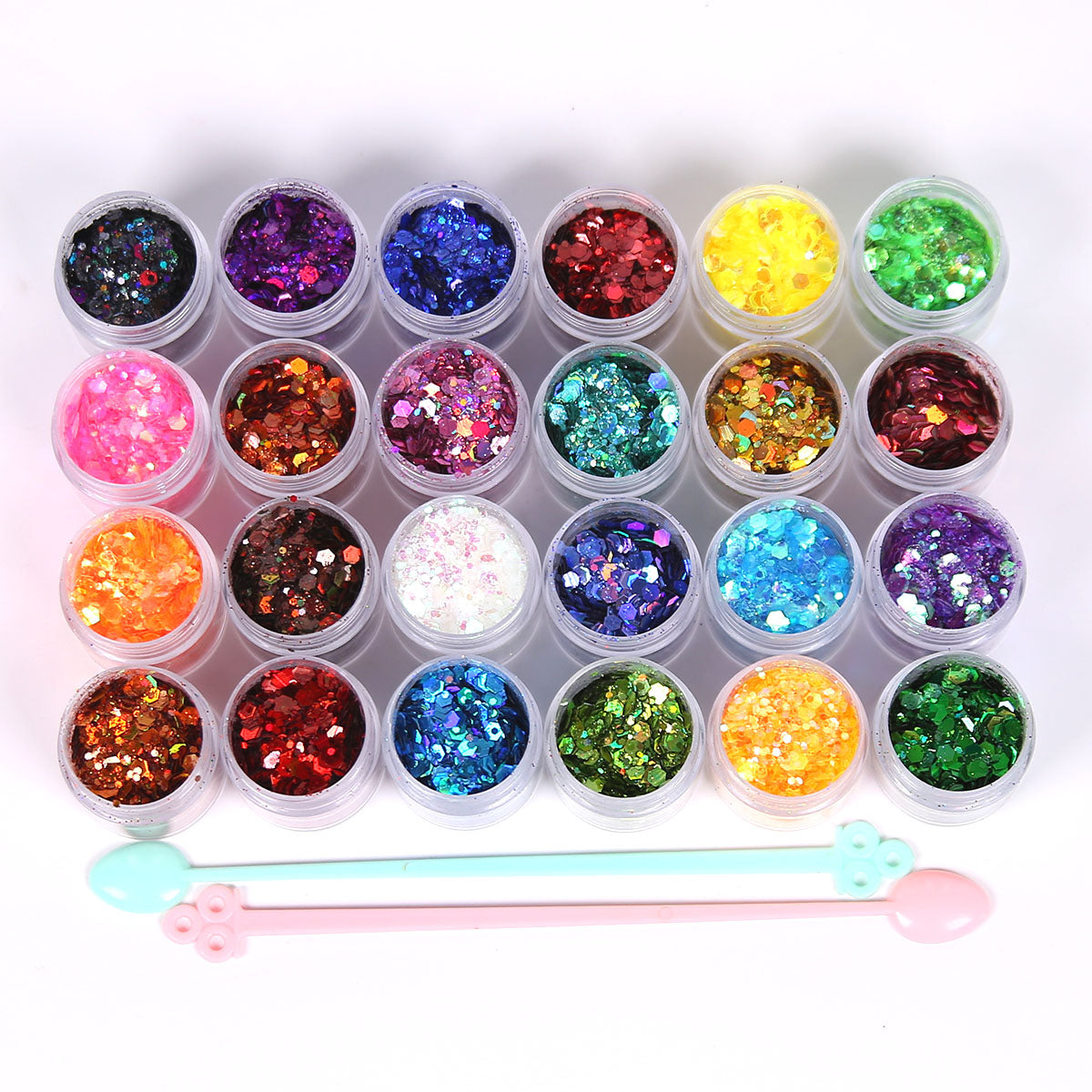 24PCS Holographic Chunky Glitter for Resin Coasters with Wholesale Pricing