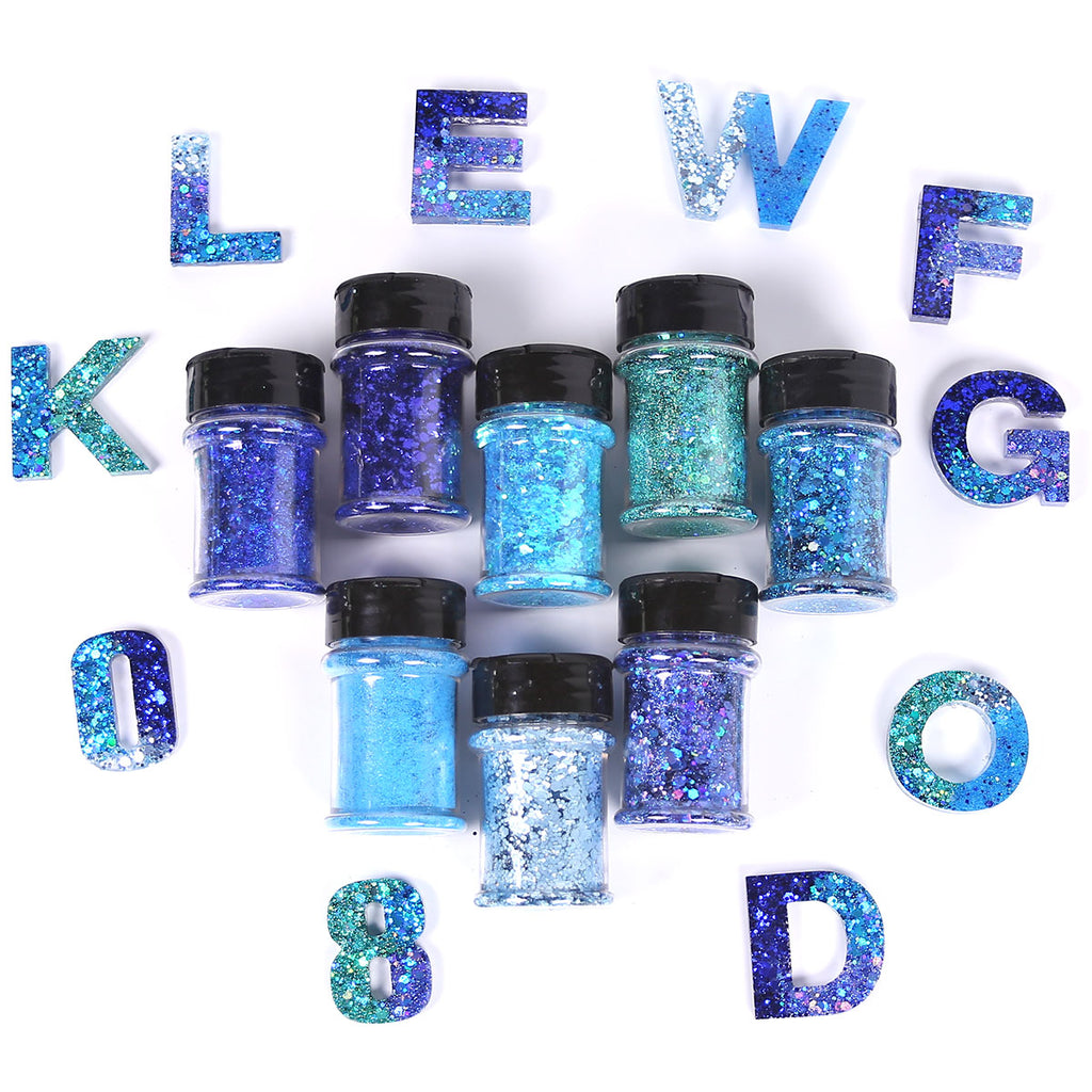Blue Glitter Flakes for Epoxy Resin Crafts with Low MOQ Orders
