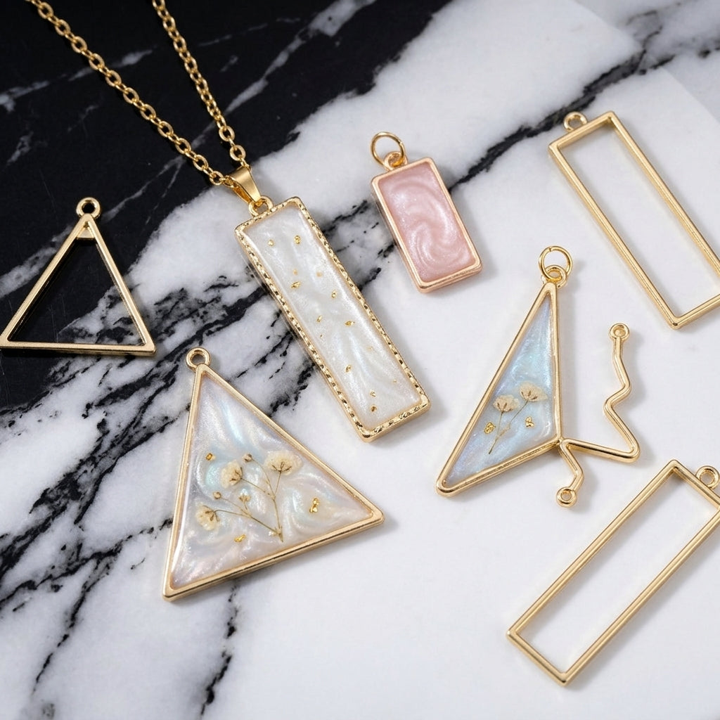 Vintage Metal Bezels for Resin Crafts | Empty Pendant Frames for DIY Jewelry Projects JS072