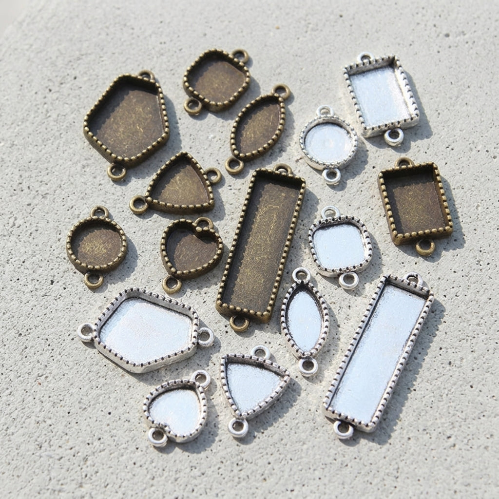DIY Resin Pendant Frames Metal Bezels | Jewelry Making Supplies for Craft Stores JS080