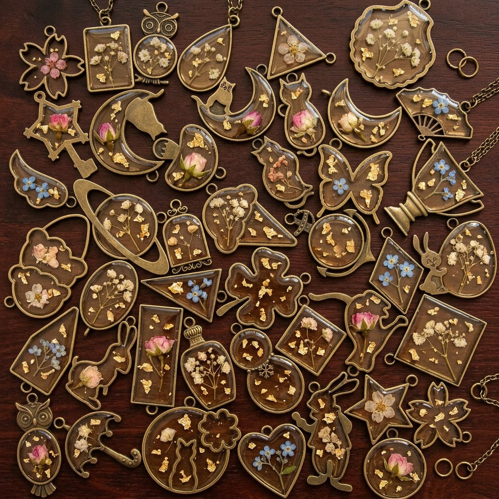 Wholesale Empty Metal Pendant Frames | Resin Casting Jewelry Components Supplier JS081