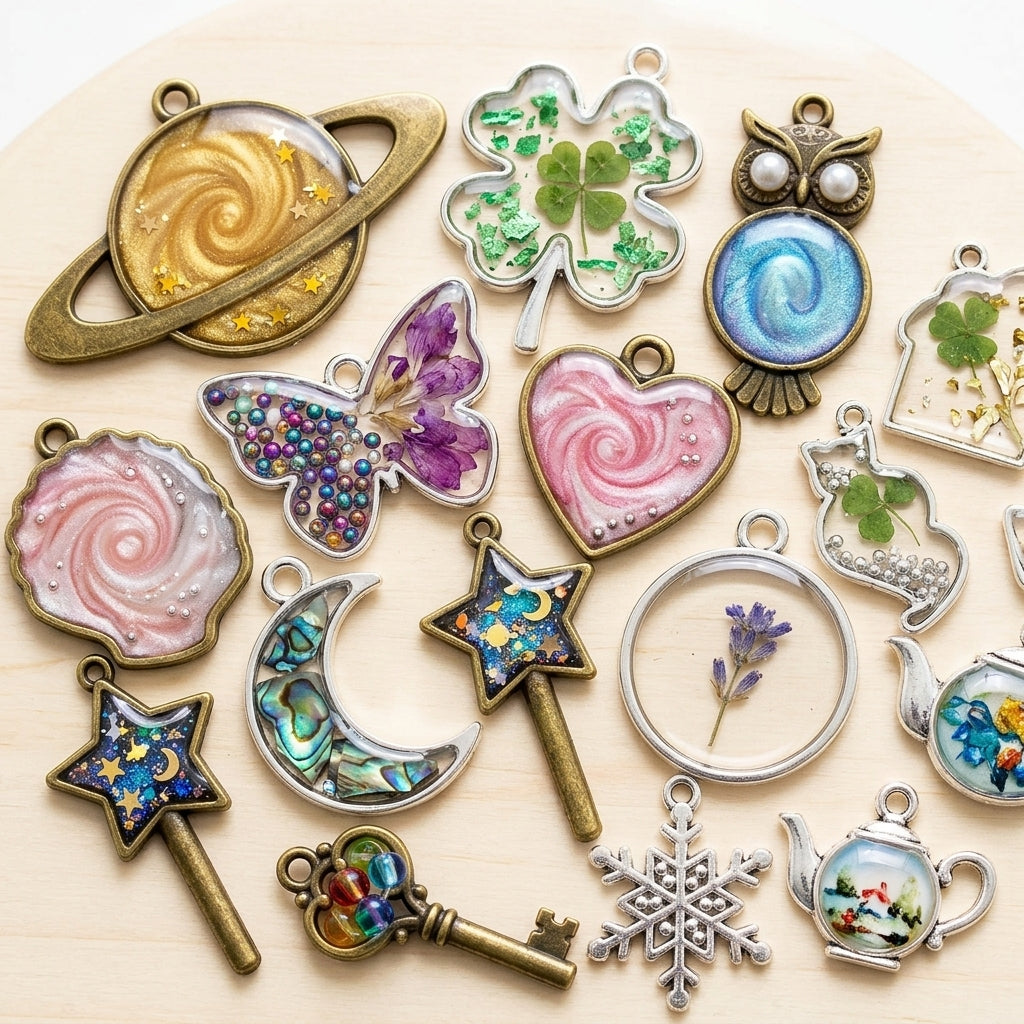 Wholesale Empty Metal Pendant Frames | Resin Casting Jewelry Components Supplier JS081