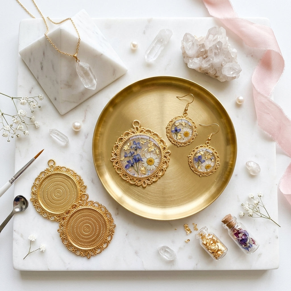 Vintage Square Bezel Frames for Resin Jewelry Making | Handmade Accessories Supplier JS141