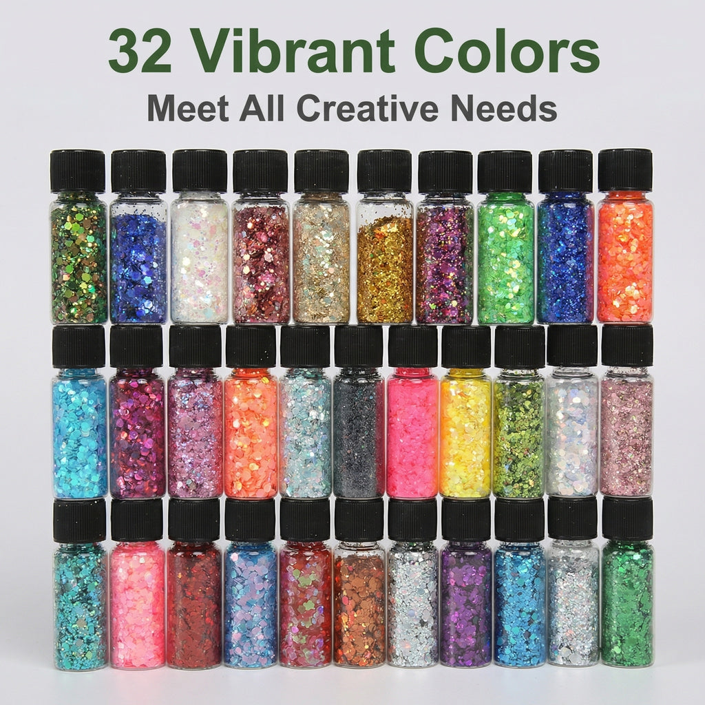 Wholesale 32 Colors Glitter Set for Epoxy Resin Art & DIY Crafts