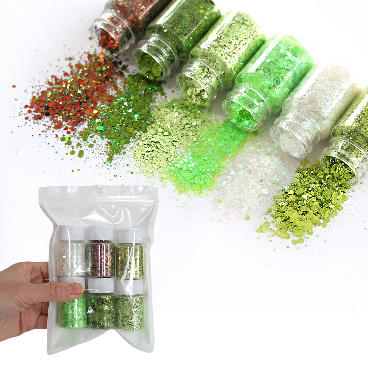 Holographic Glitter Flakes for Resin Art & Nail Decoration