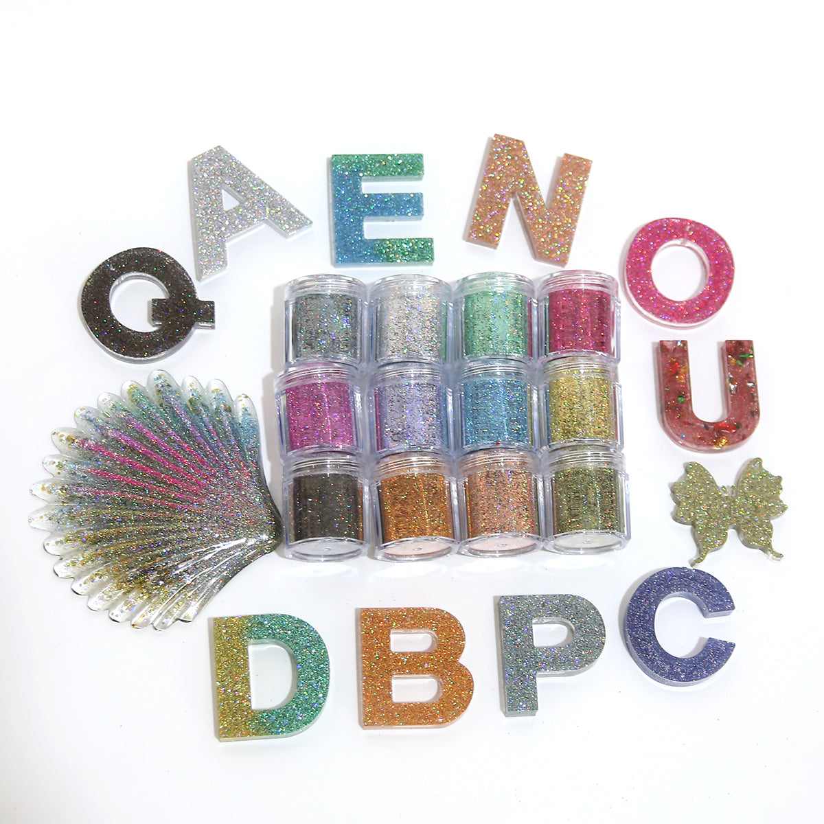 Rainbow Glitter Mix for Epoxy Resin Decorations and Custom Packaging