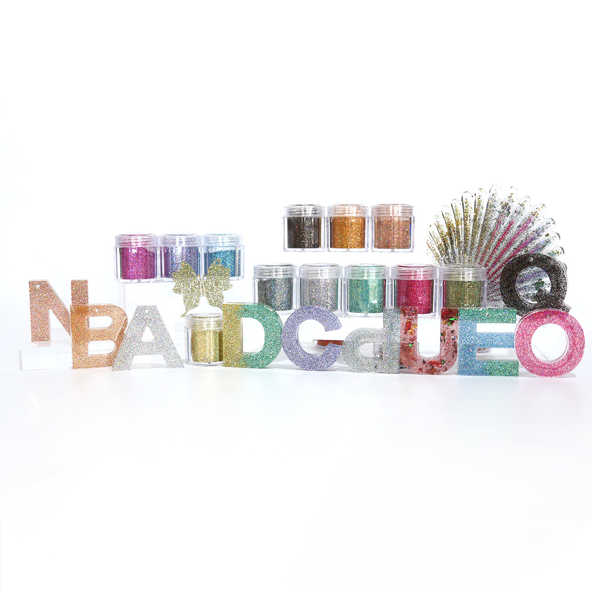 Rainbow Glitter Mix for Epoxy Resin Decorations and Custom Packaging