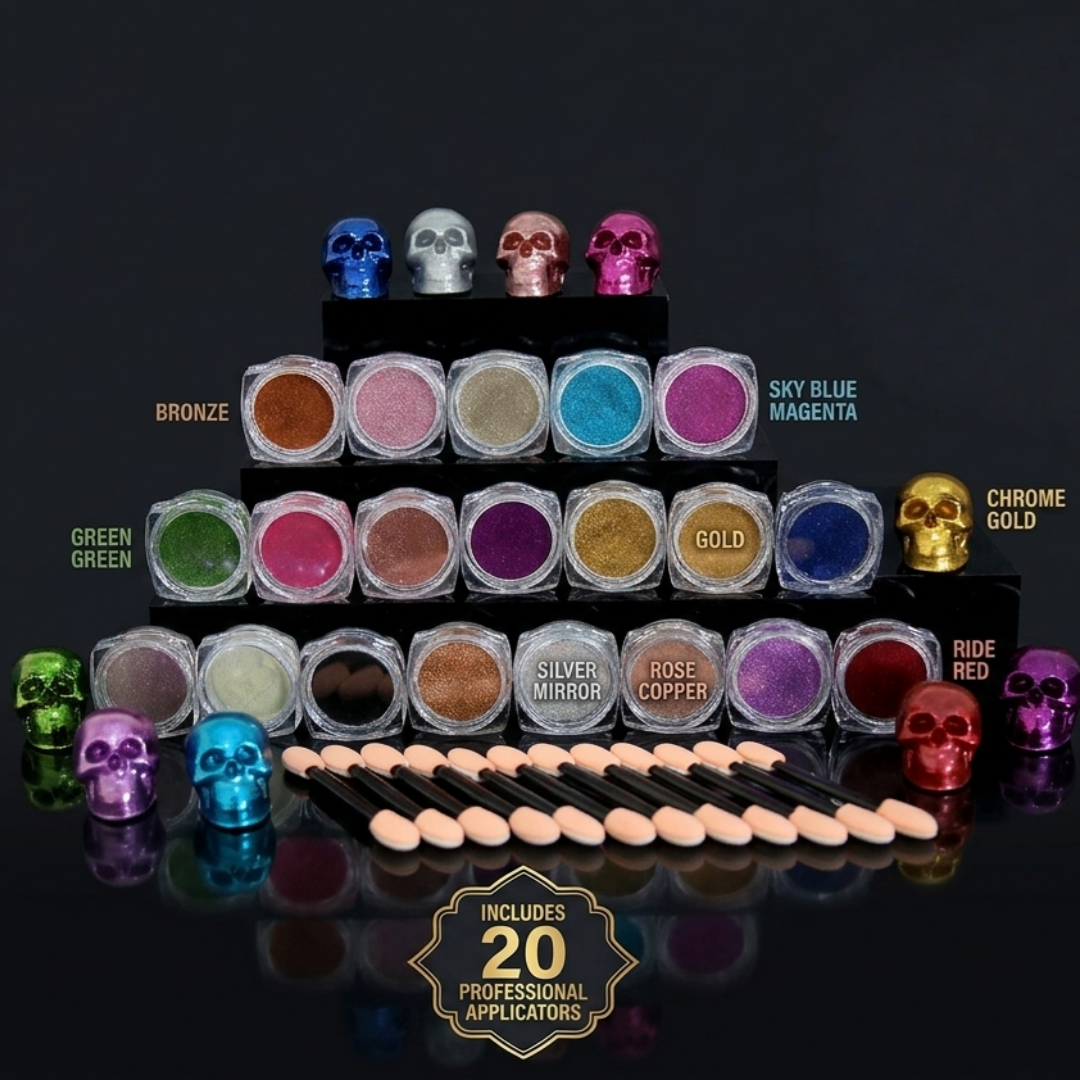 20 Colors Chrome Pigment Powder Set for Resin Crafts and DIY Projects