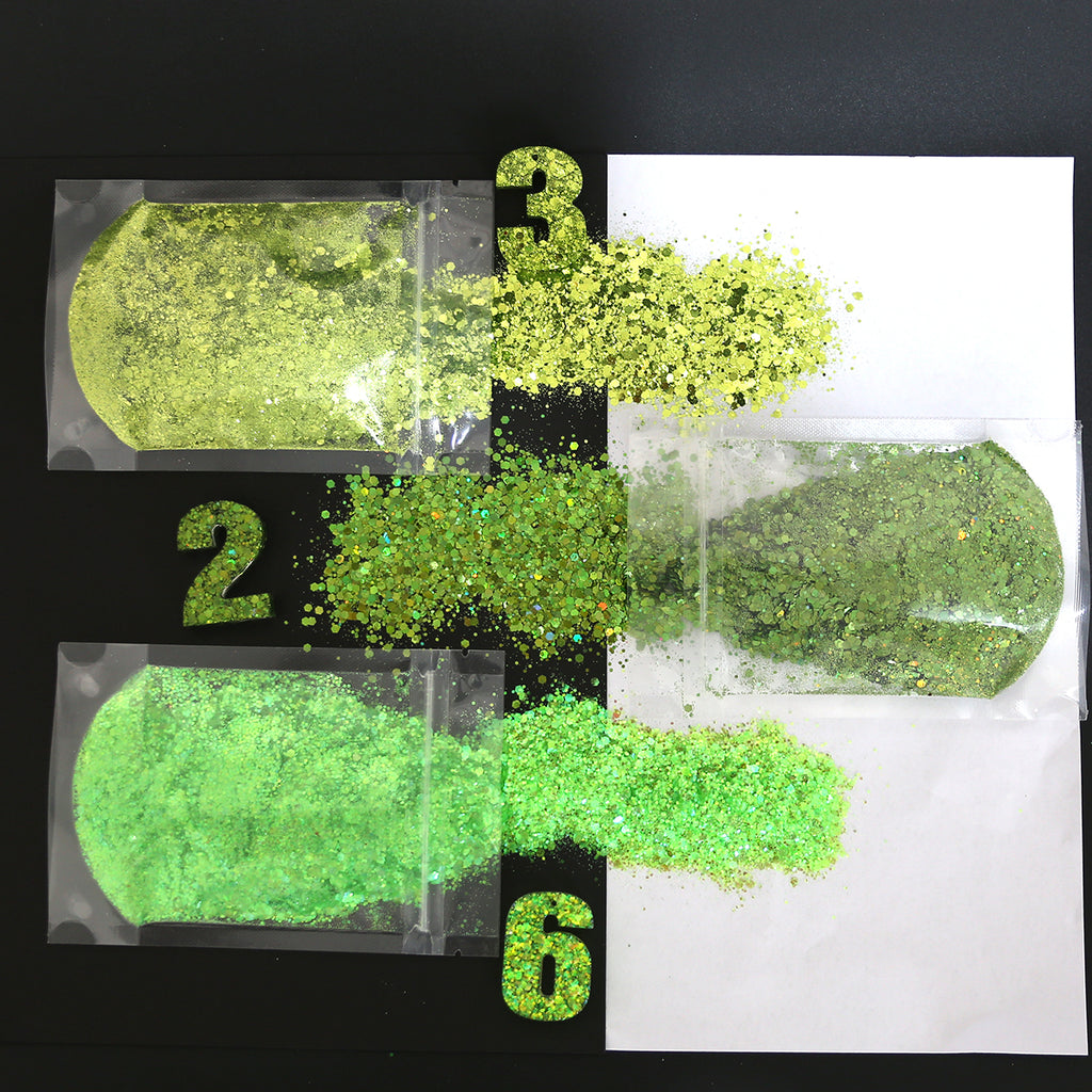 6pcs Iridescent Chunky Glitter Mix for Resin Art Projects and Bulk Orders