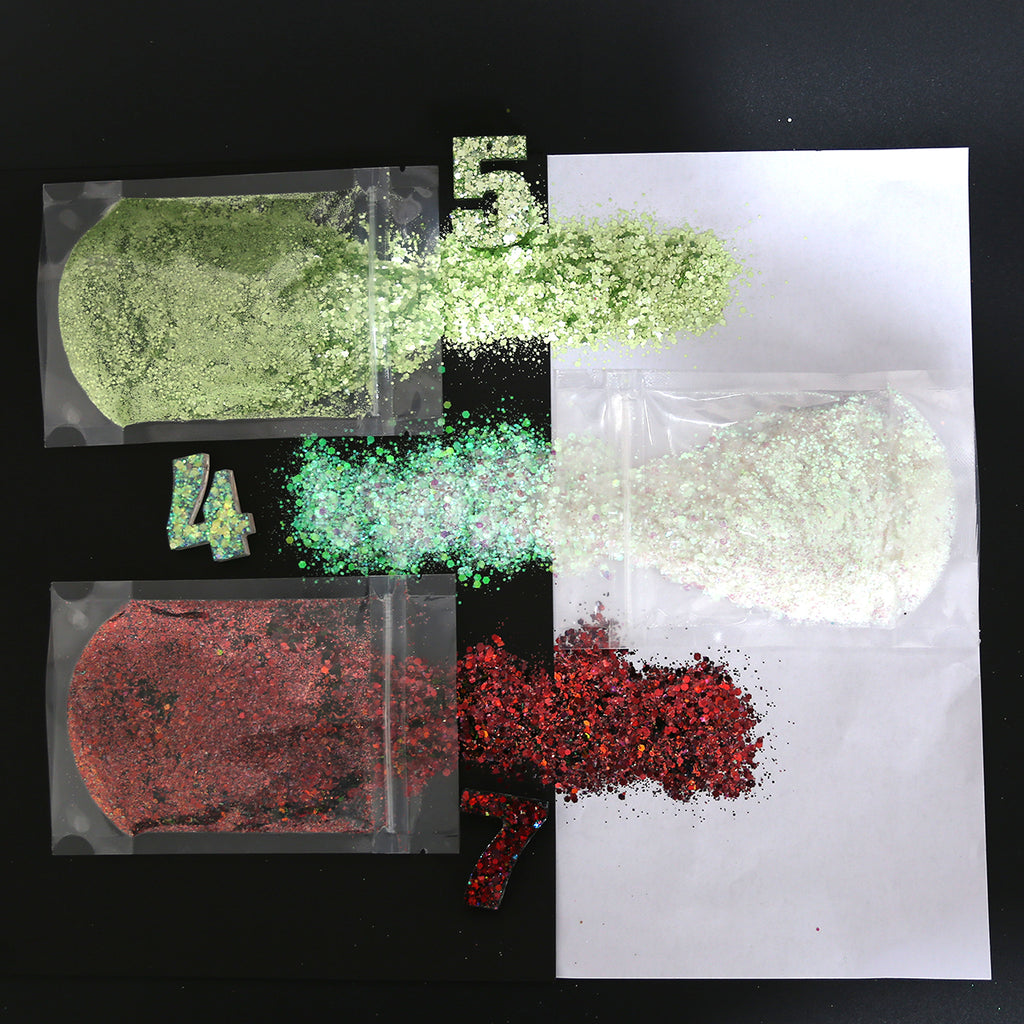 6pcs Iridescent Chunky Glitter Mix for Resin Art Projects and Bulk Orders