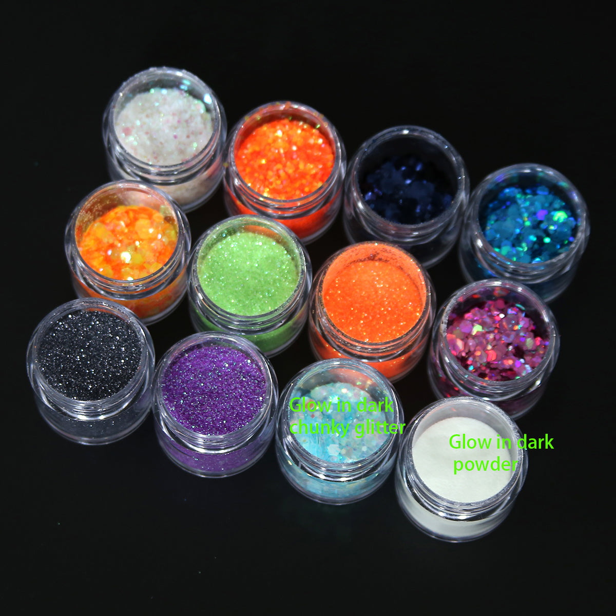 Holloween Theme 10pcs Glitter Mix for Resin Jewelry and Keychains