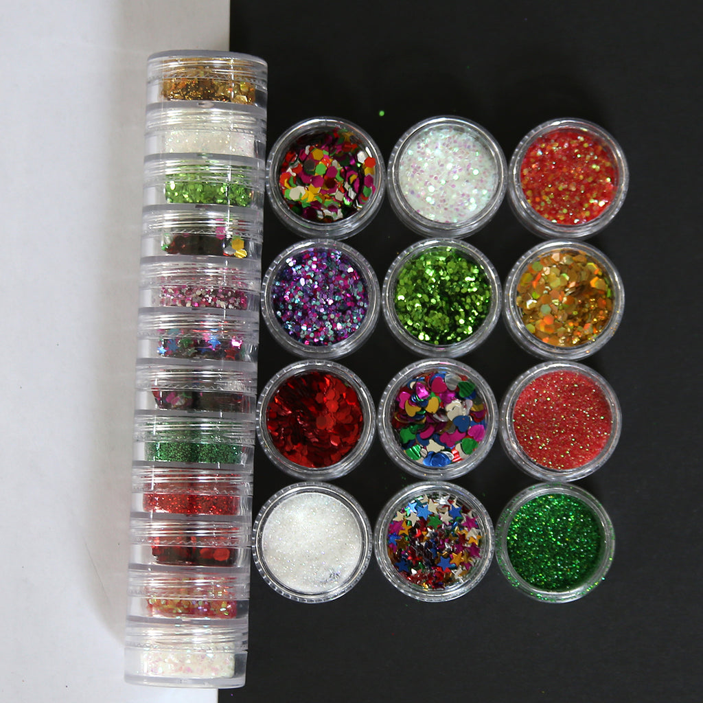 Christmas Colorful Glitter Flakes for Resin Trays | Bulk Wholesale Price