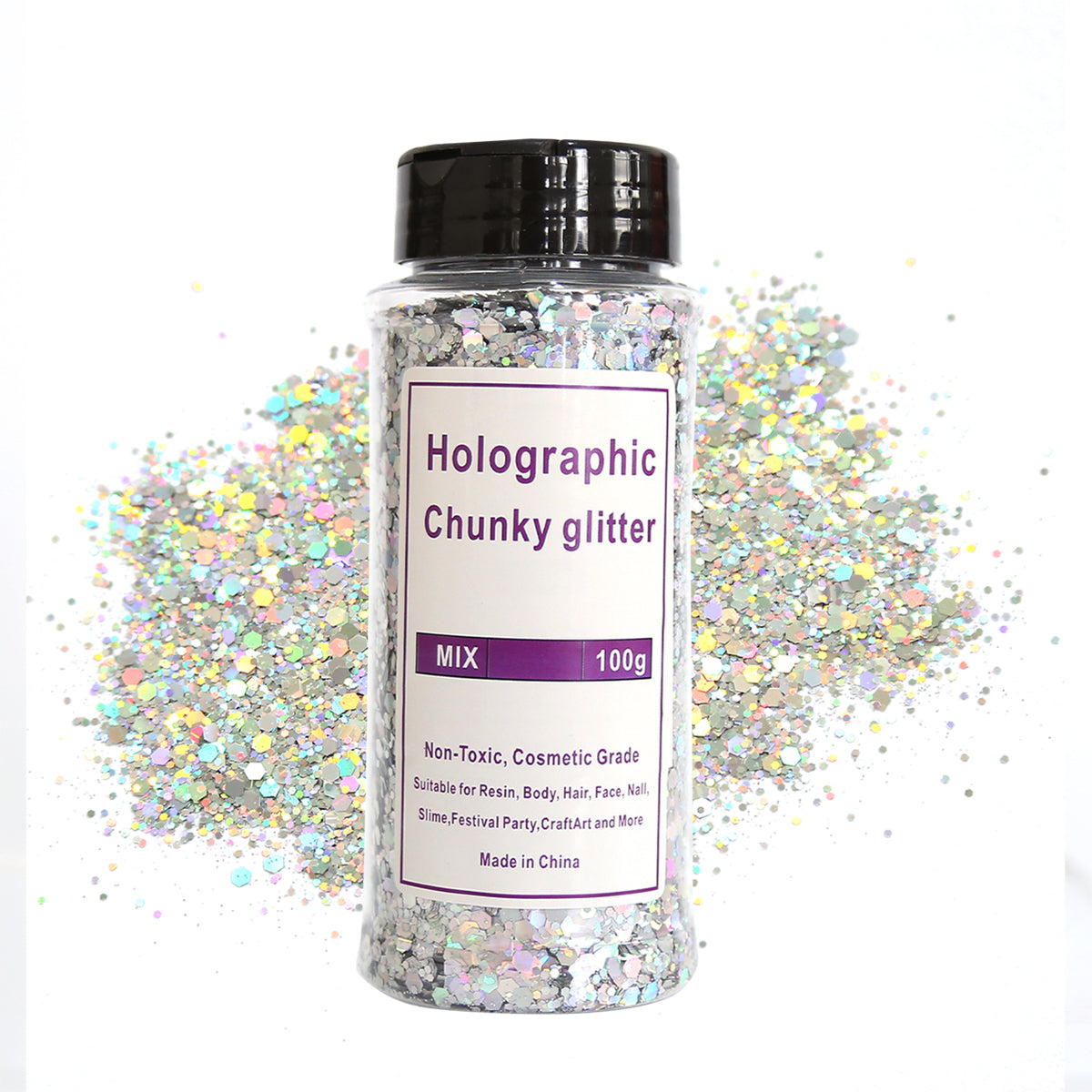 Holographic Glitter for Resin Keychains | OEM Packaging Available