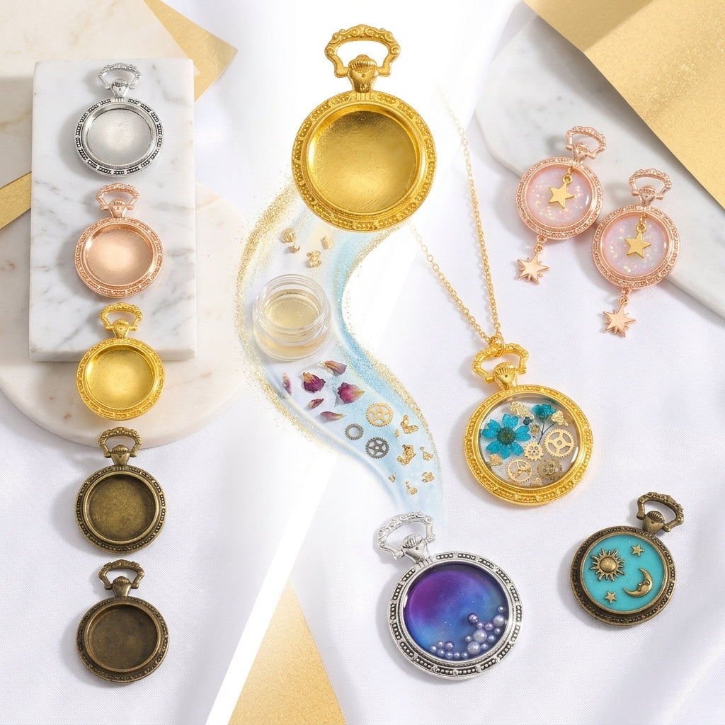 Premium Empty Pendant Bezels for Resin Jewelry Designers | Bulk Order Available JS155