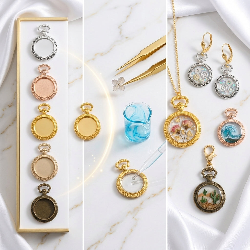 Premium Empty Pendant Bezels for Resin Jewelry Designers | Bulk Order Available JS155
