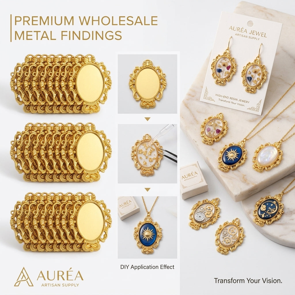 Vintage Style Metal Charm Frames for Resin Casting | Factory Direct Wholesale Supply