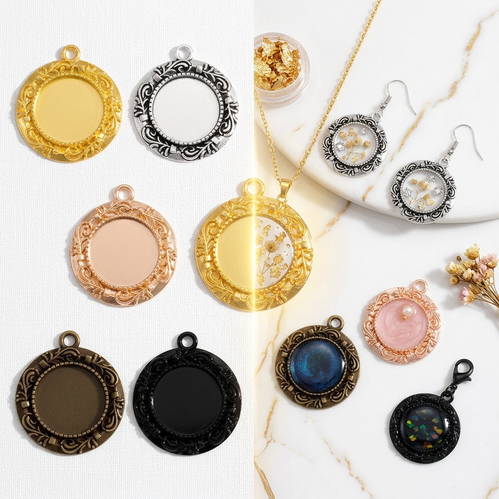 Custom Shape Metal Bezels for Resin Crafts | OEM ODM Jewelry Frame Manufacturer JS147