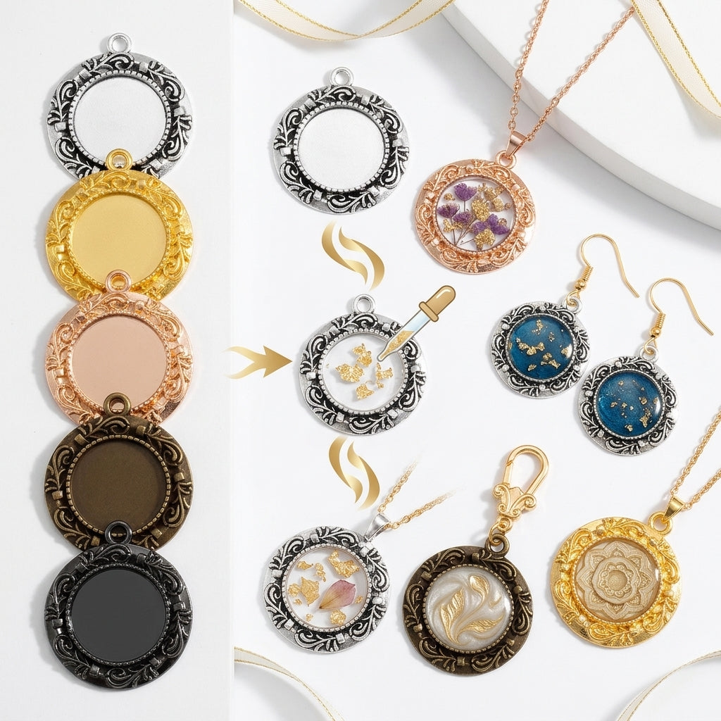 Custom Shape Metal Bezels for Resin Crafts | OEM ODM Jewelry Frame Manufacturer JS147