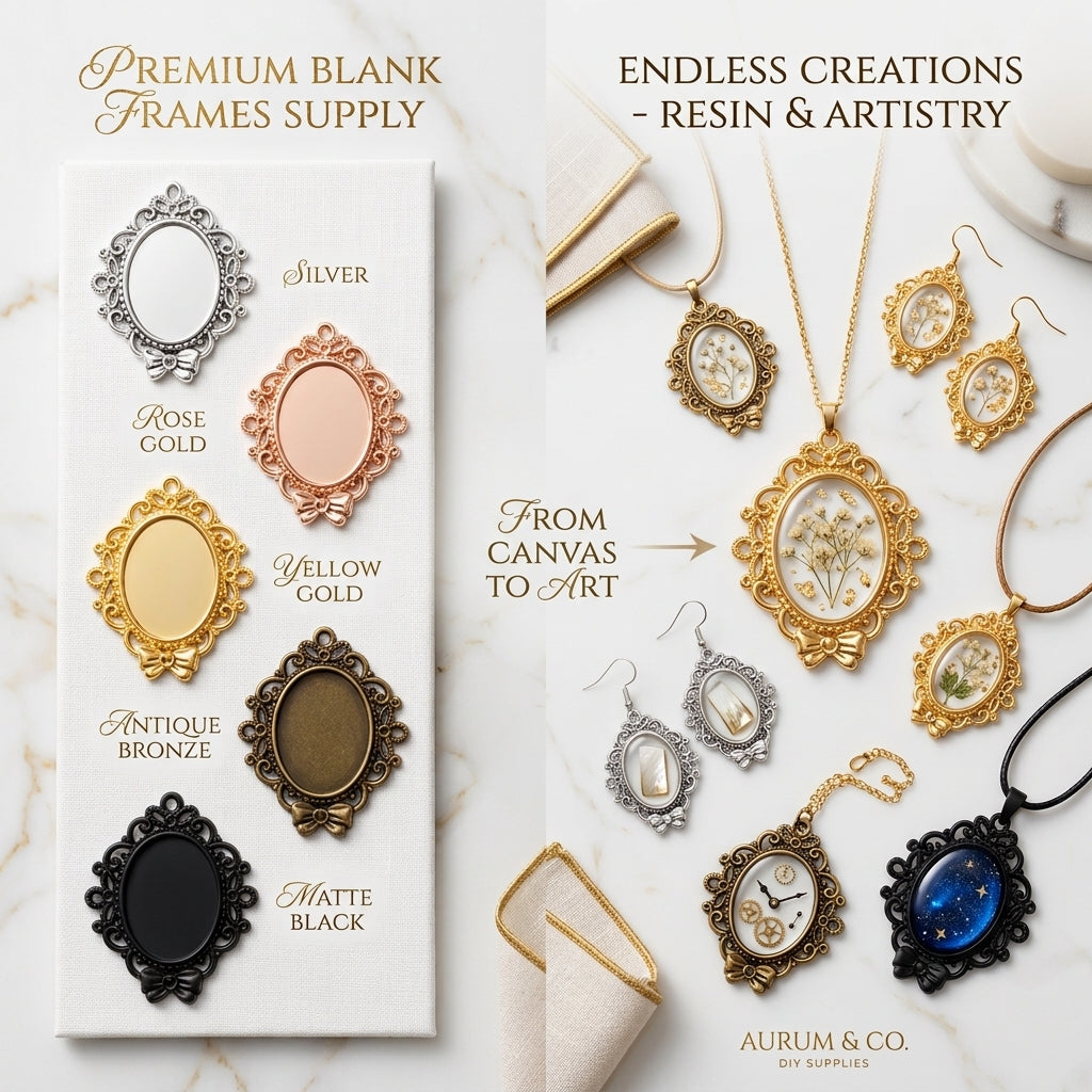 Mixed Shape Metal Bezel Frames Set for Resin Crafts | Bulk DIY Jewelry Supplies