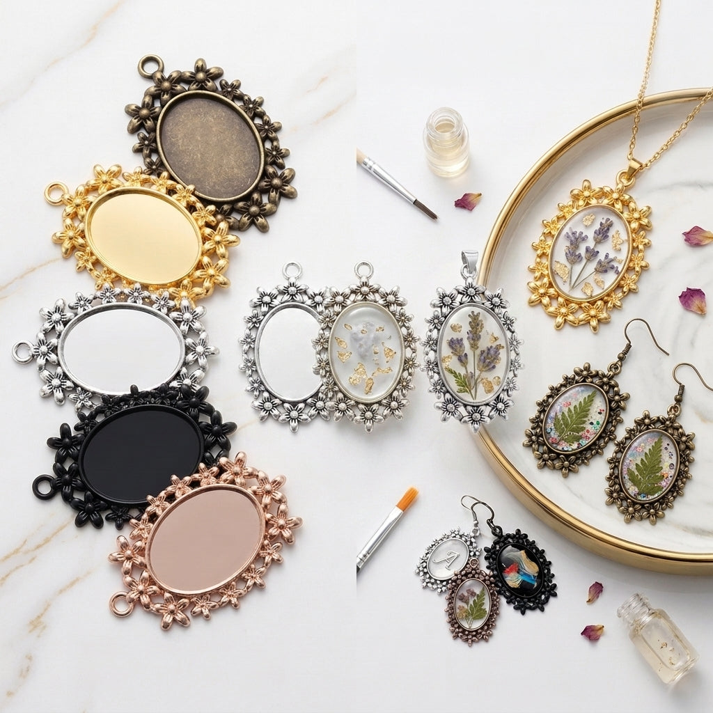 Key Shape Metal Frames for Resin Pendant Making | Wholesale Craft Accessories Supplier
