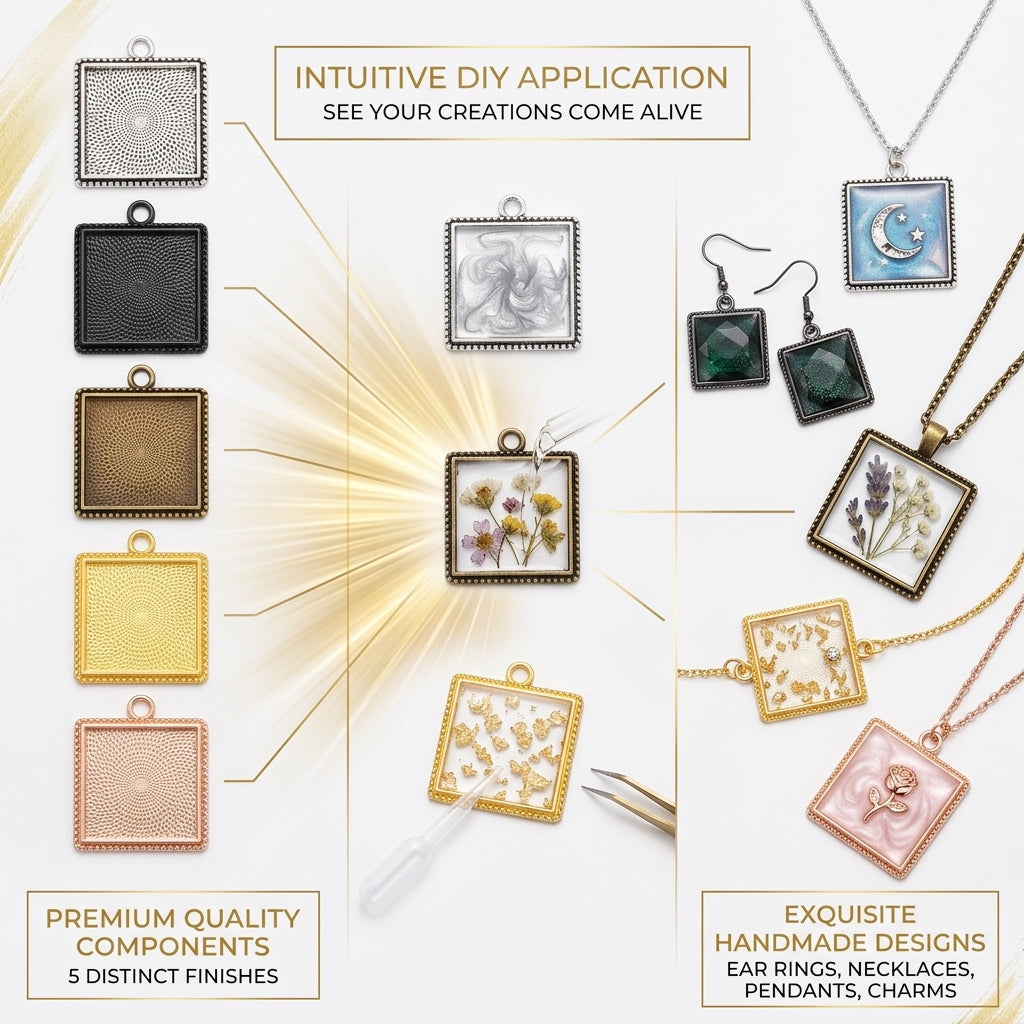 Blank Metal Pendant Frames for Resin Casting | DIY Handmade Jewelry Components Wholesale JS139