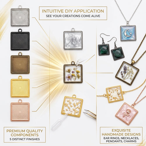 Blank Metal Pendant Frames for Resin Casting | DIY Handmade Jewelry Components Wholesale JS139