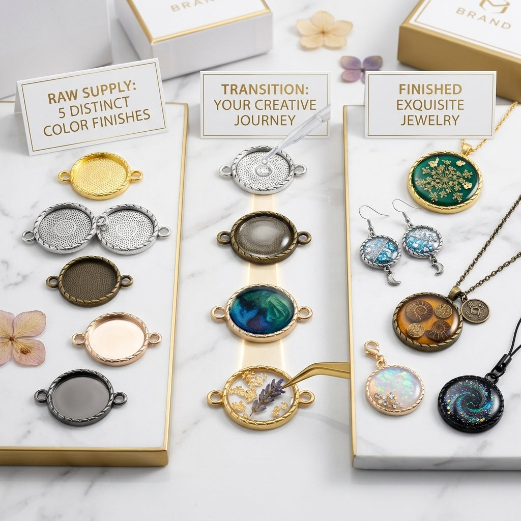 Wholesale Square Pendant Bezels for Epoxy Resin Crafts | Metal Jewelry Frame Supplier JS138