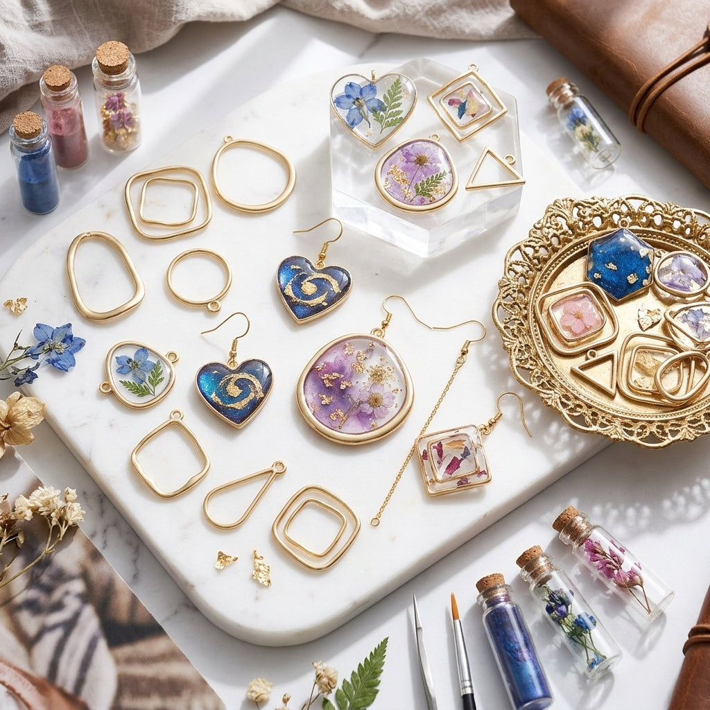 Gold Metal Bezel Frames for Resin Crafts | DIY Jewelry Making Components Wholesale Supplier