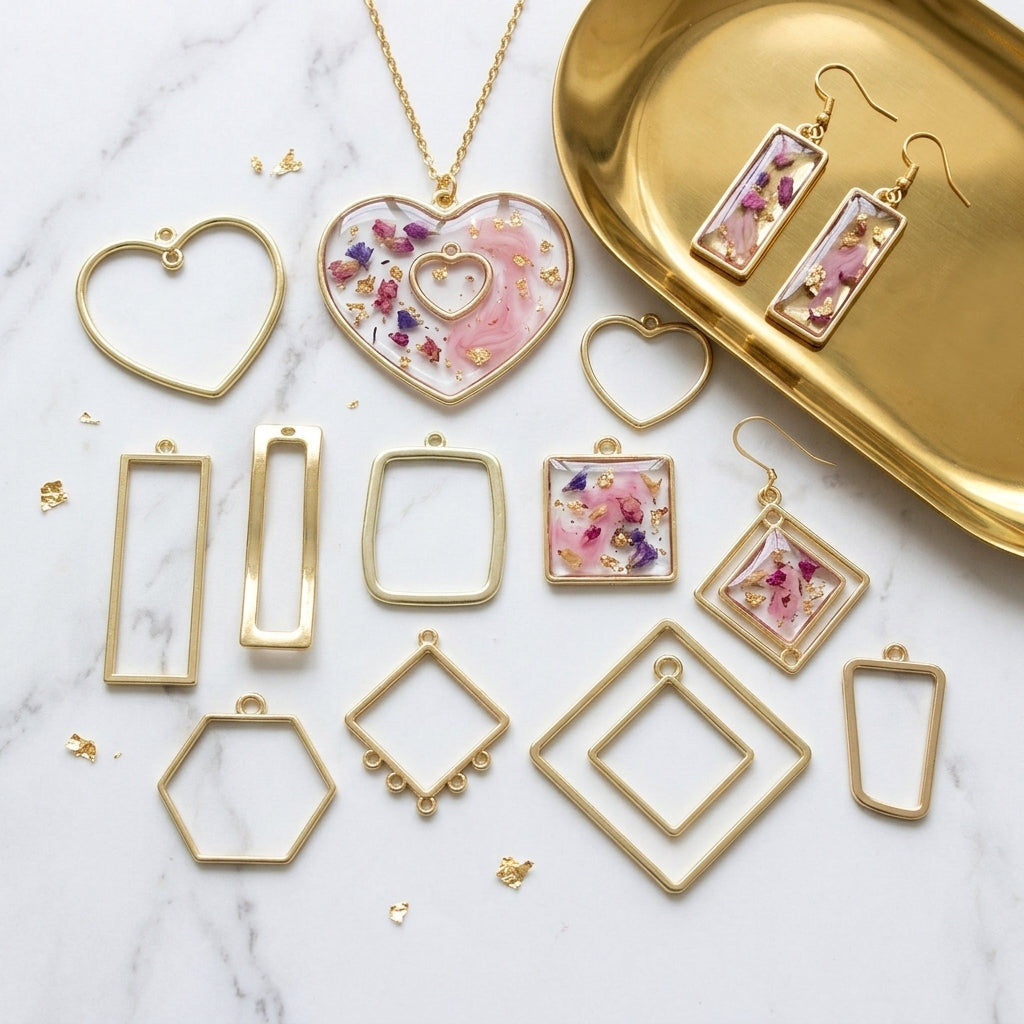 Vintage Metal Resin Frames for Handmade Jewelry Making | Wholesale Craft Suppliesjs162
