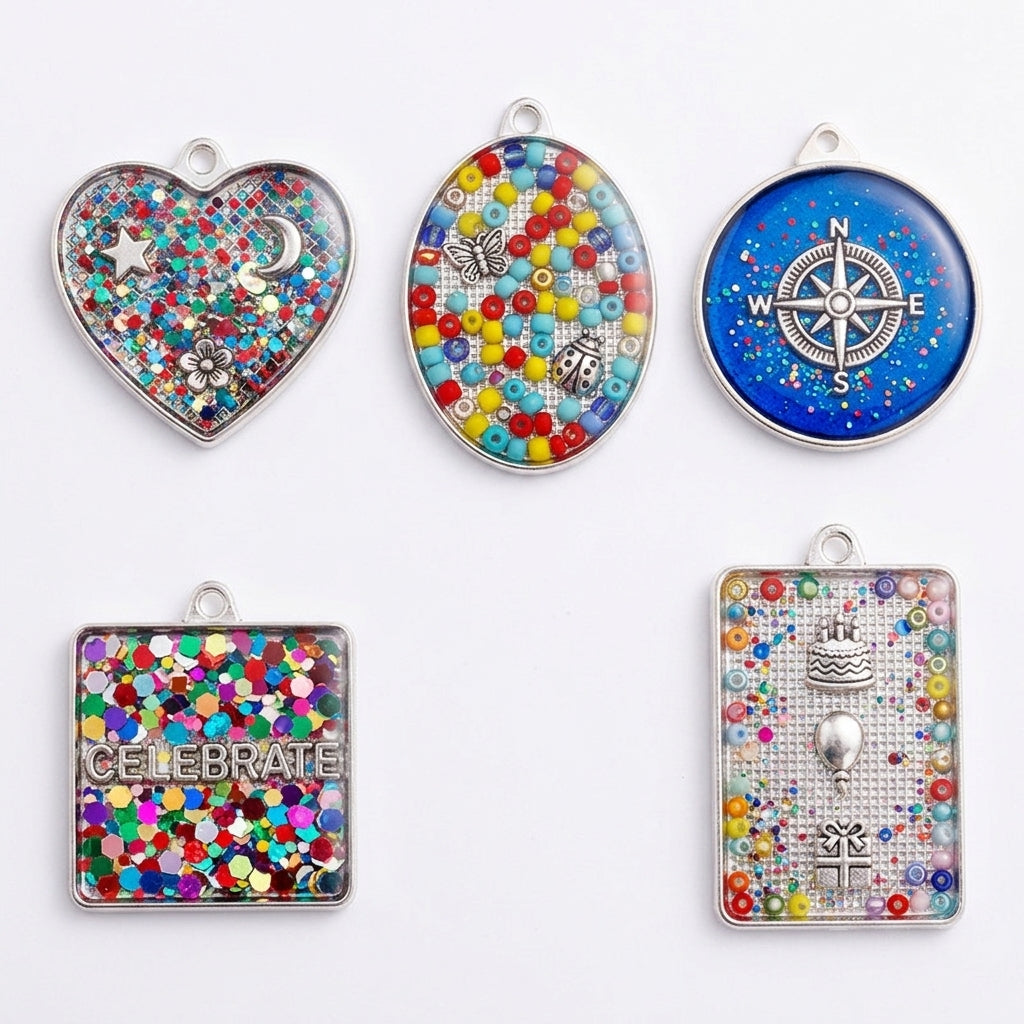 Factory Wholesale Resin Jewelry Frames | Metal Bezels for DIY Pendant Making JS087