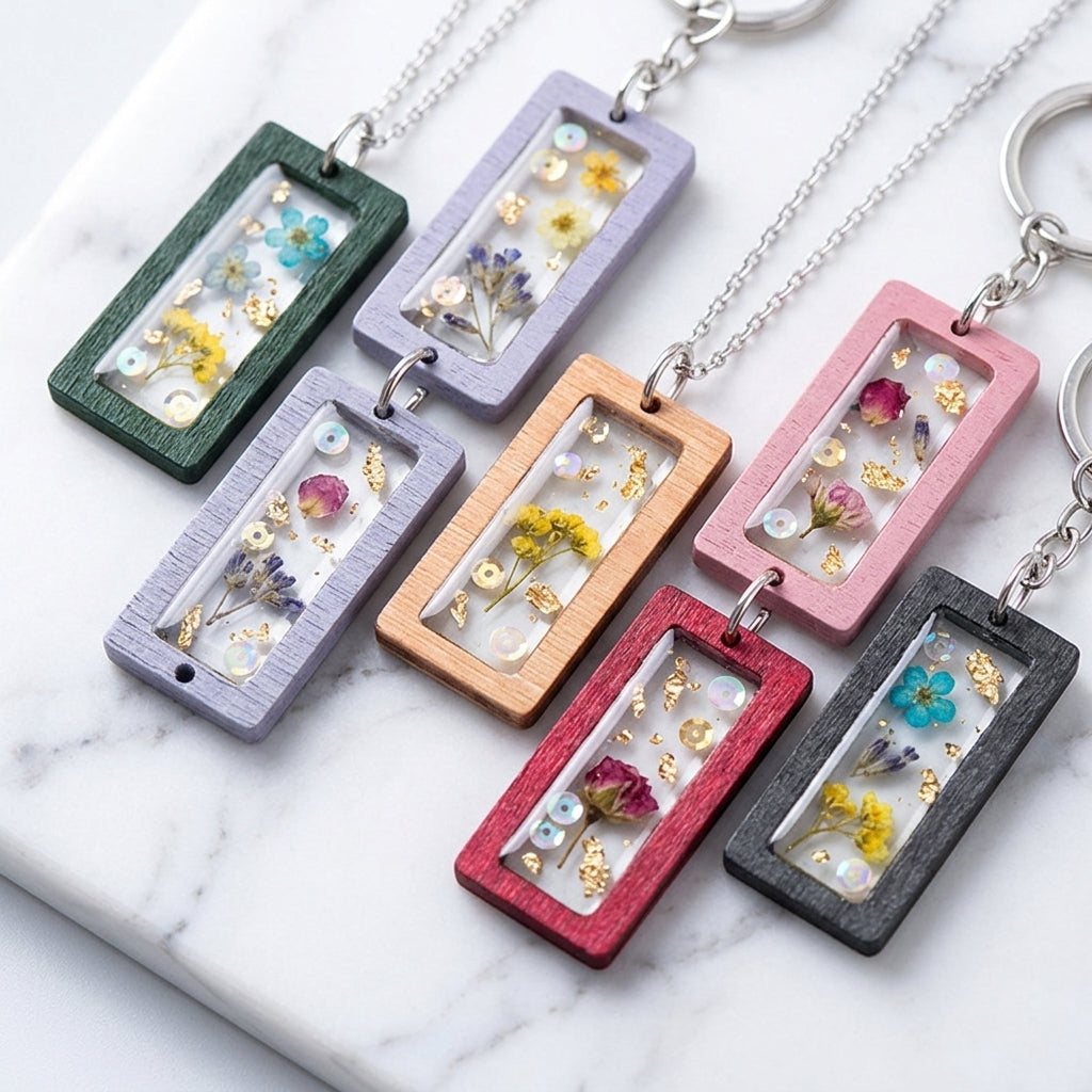 Natural Wood Resin Frames for Epoxy Casting | Wooden Pendant Making Components Factory Supply