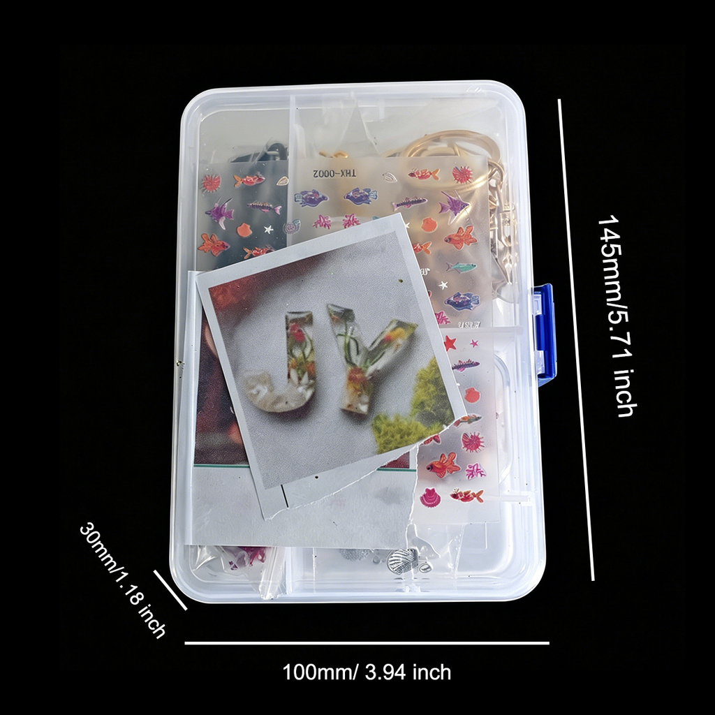 All-in-One Ocean  Resin Jewelry Kit – Complete DIY Craft Set with Storage Box, Molds & Accessories