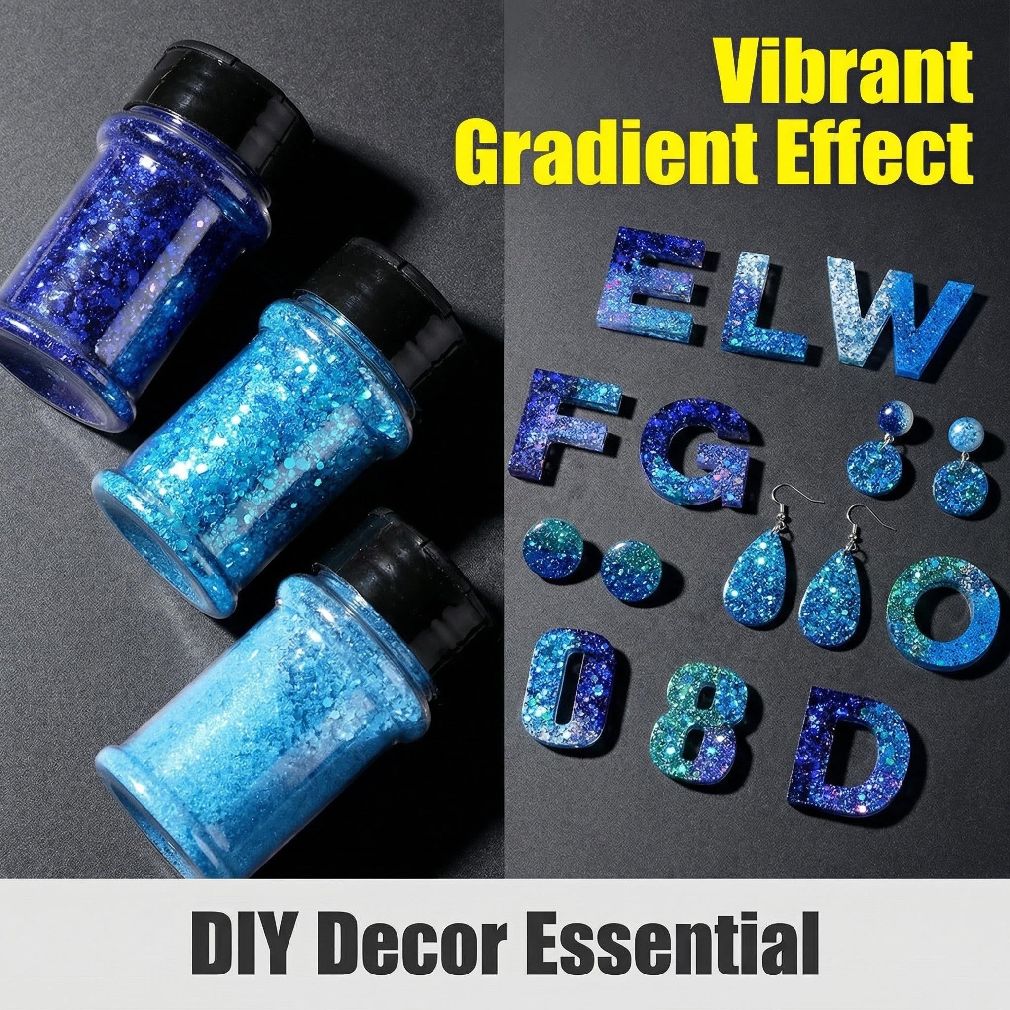 Blue Glitter Flakes for Epoxy Resin Crafts with Low MOQ Orders