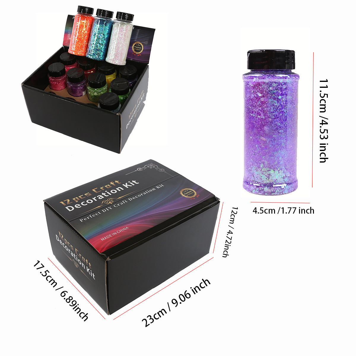Iridescent Glitter with Hight Grade Box Mix for Resin Jewelry and Keychains